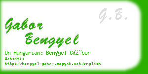 gabor bengyel business card